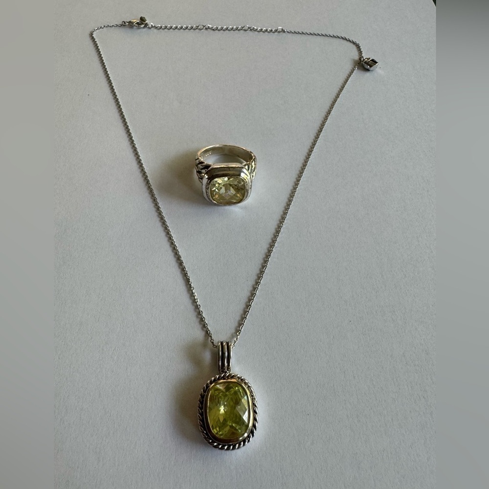 Semi precious stone necklace and‎ ring jewelry